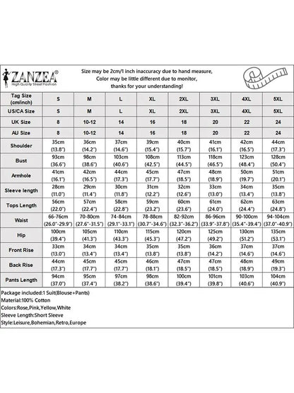 Summer Women Matching Sets ZANZEA 2PCS Elegant Short Sleeve Blouse Wide Leg Pants Fasahion OL Work Pant Sets Holiday Tracksuits