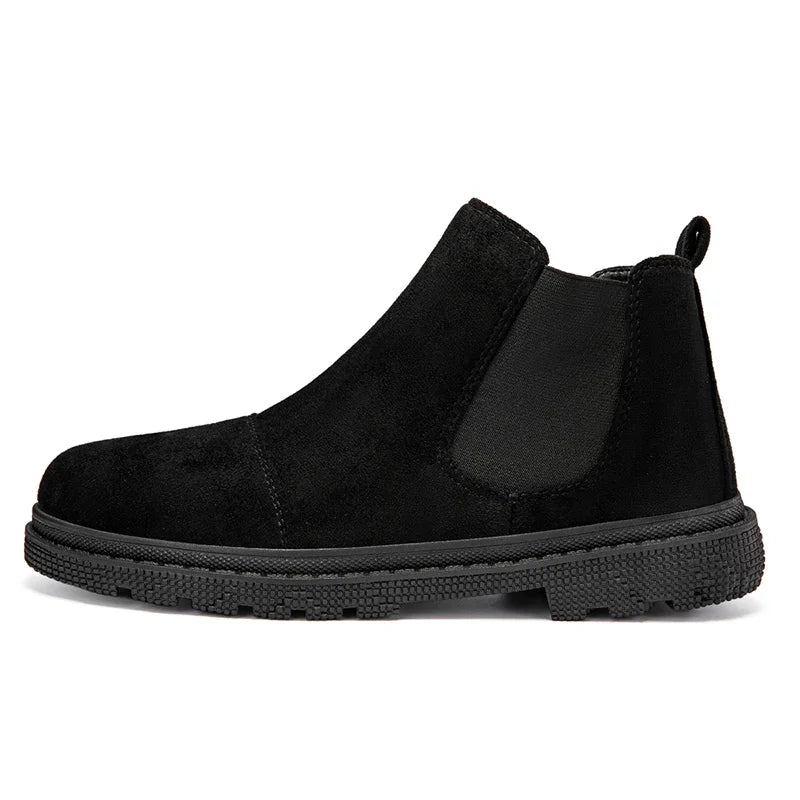New Winter Boot Casual Shoes for Men Round Toe Slip-on Trendy All-match British Style Winter Boot Anti-slip Classic Simple Casua