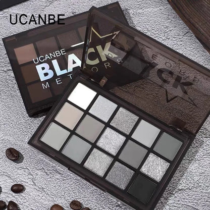 UCANBE 15 Shades Eyeshadow Palette Purple Chameleon Shimmer Glitter Matte Matellic Eye Shadow Makeup Palette Halloween Makeup