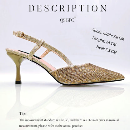 New Arrival Fashion Elegant Green Color Ladies Shoulder Bag for Party Or Commuting Large Capacity Ladies Bag and High Heels