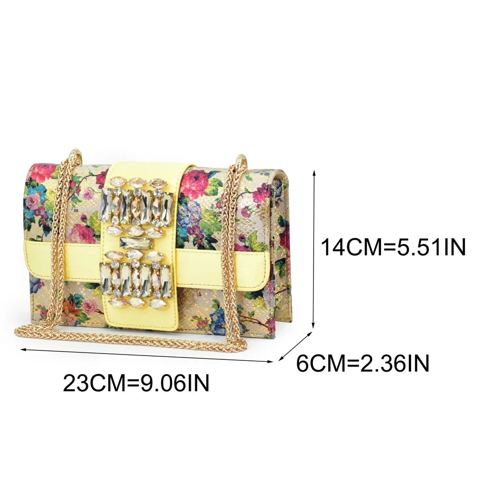 New Arrival Italian Shoes and Bags Matching Set 2025 Wedding Shoes for Women Bride Luxury Full Rhinestone Party Pumps for Ladies