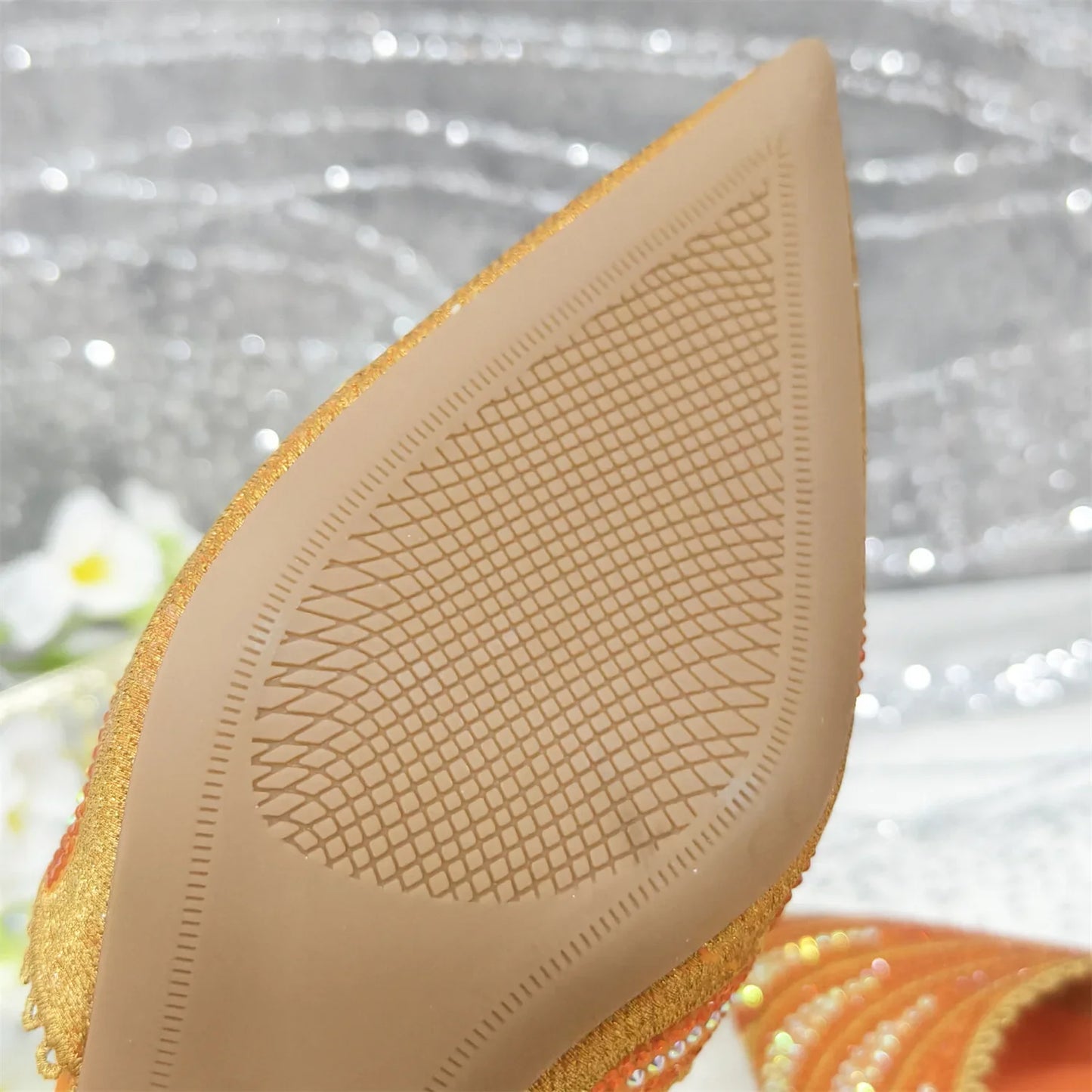 Venus Chan 2025 New Shoes and Bag to Match Orange Colour Pointed-Toe Diamond-Studded Party Women's High Heels Ms. Banguet Scene