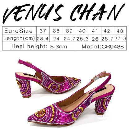 Spot Goods Elegant Streamlined Pointed Toe Women's Shoes Matching Flower Basket Handbag Party Women's Shoes And Bag Set