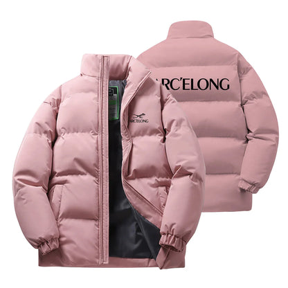 New Printed Winter Thick Sports Men's and Women's Trendy Stand Up Collar Long Sleeved Warm and Comfortable Casual Cotton Jacket