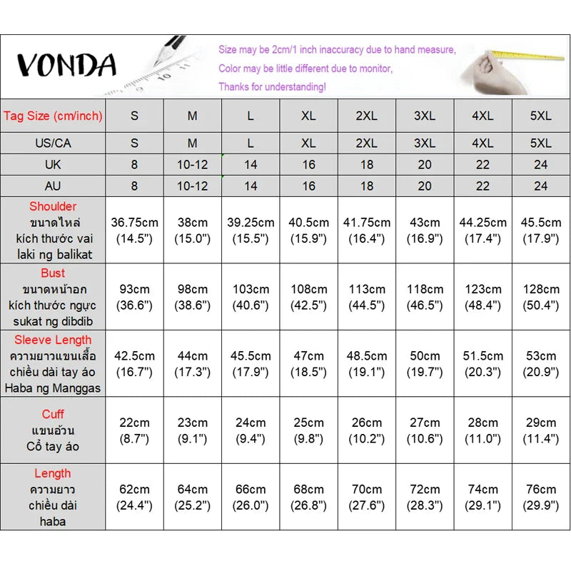 VONDA Women Ruffled Shirts 2025 Casual Flare Sleeve Tops Bohemian Blusas Solid Color Elegent Blouse Female Summer Tunic Oversize