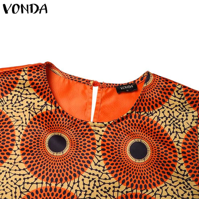 Women Party Maxi Long Dress 2024 VONDA Bohemian Sundress Summer Bat-wing Sleeve Printed Dress Casual Loose Robe Fashion Vestidos