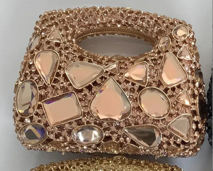 Women Gold Crystal Clutch Purse Gems Evening Bags Party Dinner Diamond Shoulder Bags Cocktail Rhinestone Handbags and Purses