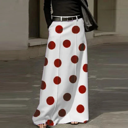 VONDA Party Skirts Women Dot Point Printed Long Skirt 2025 Summer High Waist Casual Loose A-Line Beach Skirts Oversized