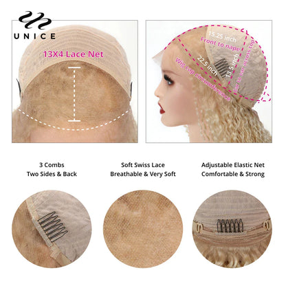 Unice Hair 613 Blonde Bone Straight 5x5 HD Lace Wig 13x4 Lace Front Wigs With Layer Inner Buckle Virgin Human Hair Wig