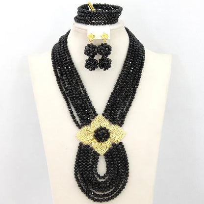 New African Jewelry Set Orange Nigerian Wedding African Beads Jewelry Set Crystal New Bridal Jewelry Set   ABS065