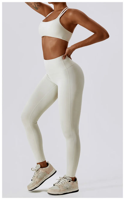 Yoga Clothing Sets Women Athletic Wear High Waist Leggings And Top Two Piece Set Seamless Gym Tracksuit Fitness Workout Outfits