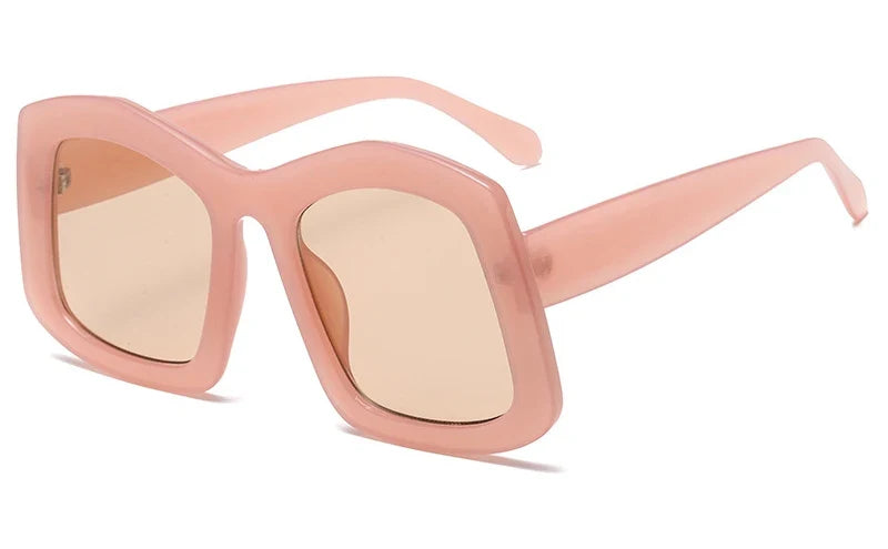Retro Big Square Gradient Orange Sunglasses For Women New Fashion Luxury Designer Unique Oversized Ladies Sun Glasses Shades