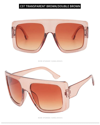 New Large Frame Square Sunglasses Women's Brand Designer Fashion Sun Glasses Women Jelly Color Trend Eyewear UV400 Oculos De Sol