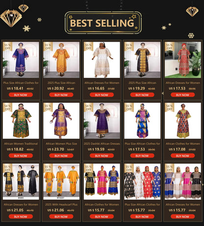 Two Piece Set Dress African Dresses for Women 2023 Traditional Gold Embroidery Clothing Islam Kaftan Abaya Musulman Robe Femme