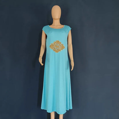 Two Piece Set Dress African Dresses for Women 2023 Traditional Gold Embroidery Clothing Islam Kaftan Abaya Musulman Robe Femme