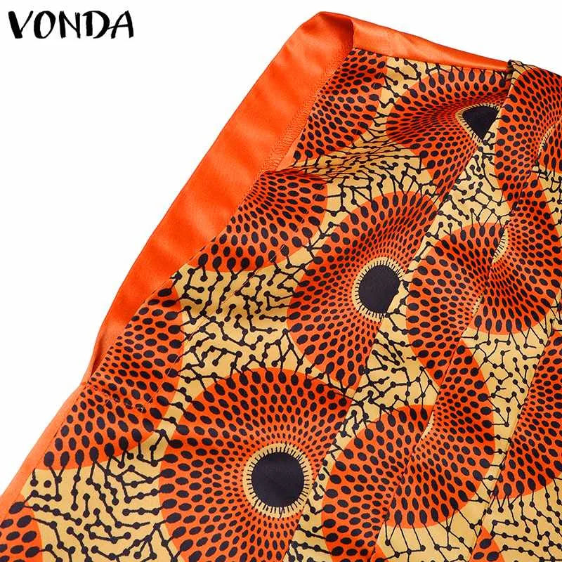Women Party Maxi Long Dress 2024 VONDA Bohemian Sundress Summer Bat-wing Sleeve Printed Dress Casual Loose Robe Fashion Vestidos