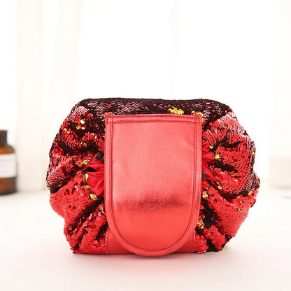Women Drawstring Cosmetic Bag Travel Storage Makeup Bag Organizer Female Make Up Pouch Portable Waterproof Toiletry Beauty Case