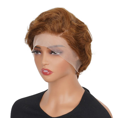 Short Pixie Cut Wigs 13x4 Lace Front Human Hair Wigs Fashion Style Natural Curly Wave Pixie Cut Human Hair Wigs Lace Frontal Wig
