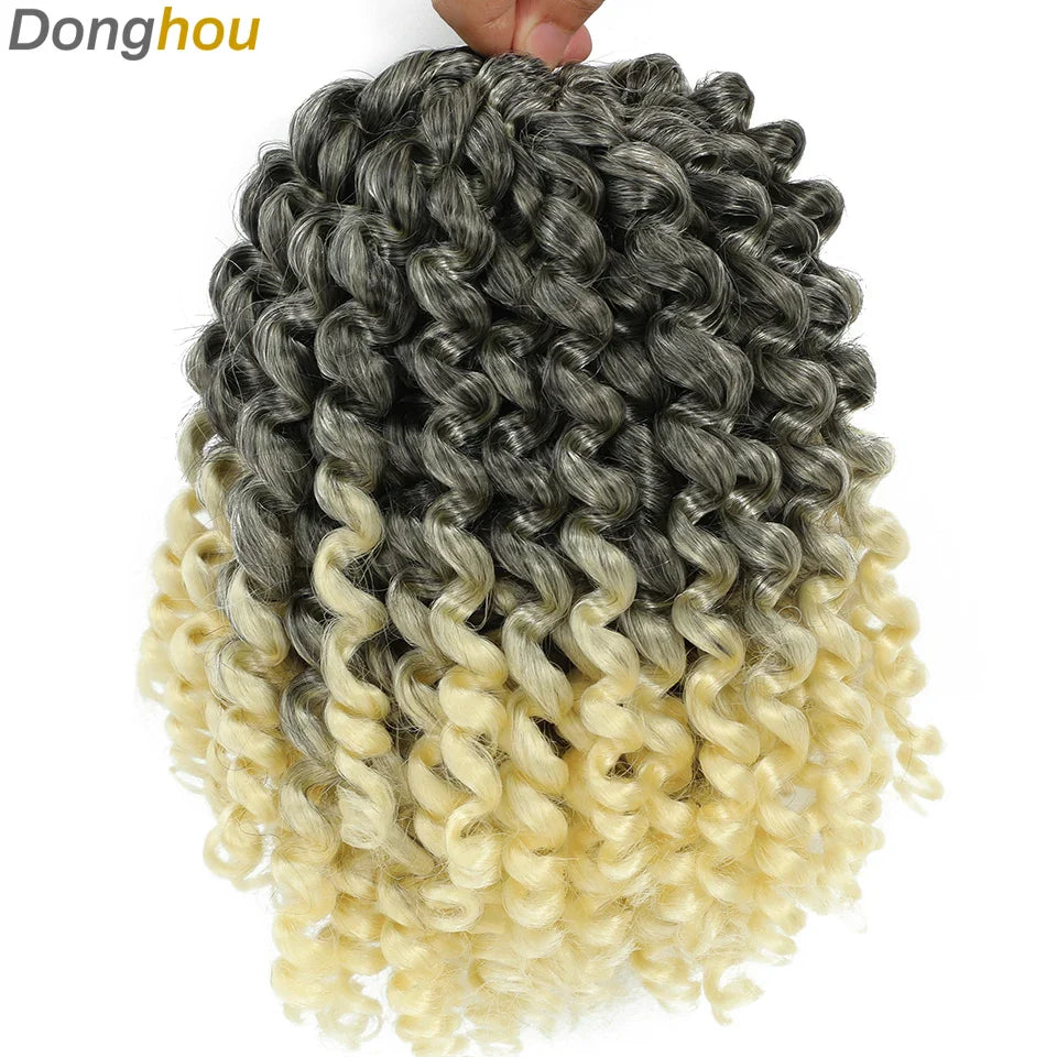 Ombre Jumpy Red Ginger Wand Curls Crochet Hair 1B 27 30 350 613 Purple Grey Colors jamaican twist braiding Hair 20 Strands/Pack