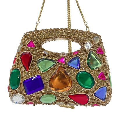 Women Gold Crystal Clutch Purse Gems Evening Bags Party Dinner Diamond Shoulder Bags Cocktail Rhinestone Handbags and Purses