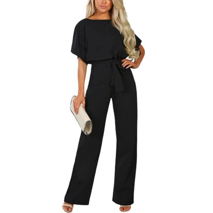 Women Sleeveless Long Jumpsuit 2025 Summer Wide Leg Pant Casual Waisted Tank Rompers Playsuit Office Lady Elegant Pocket Overall