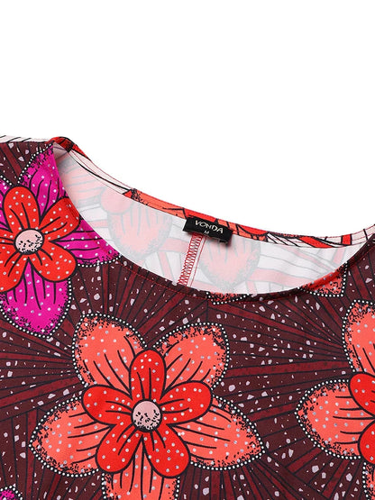 Plus Size 5XL VONDA Women Summer Party Maxi Dress Bohemian Long Vestidos 2025 Vintage Printed Sundress Loose Casual O-Neck Robe