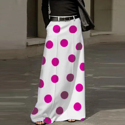 VONDA Party Skirts Women Dot Point Printed Long Skirt 2025 Summer High Waist Casual Loose A-Line Beach Skirts Oversized