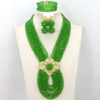 New African Jewelry Set Orange Nigerian Wedding African Beads Jewelry Set Crystal New Bridal Jewelry Set   ABS065
