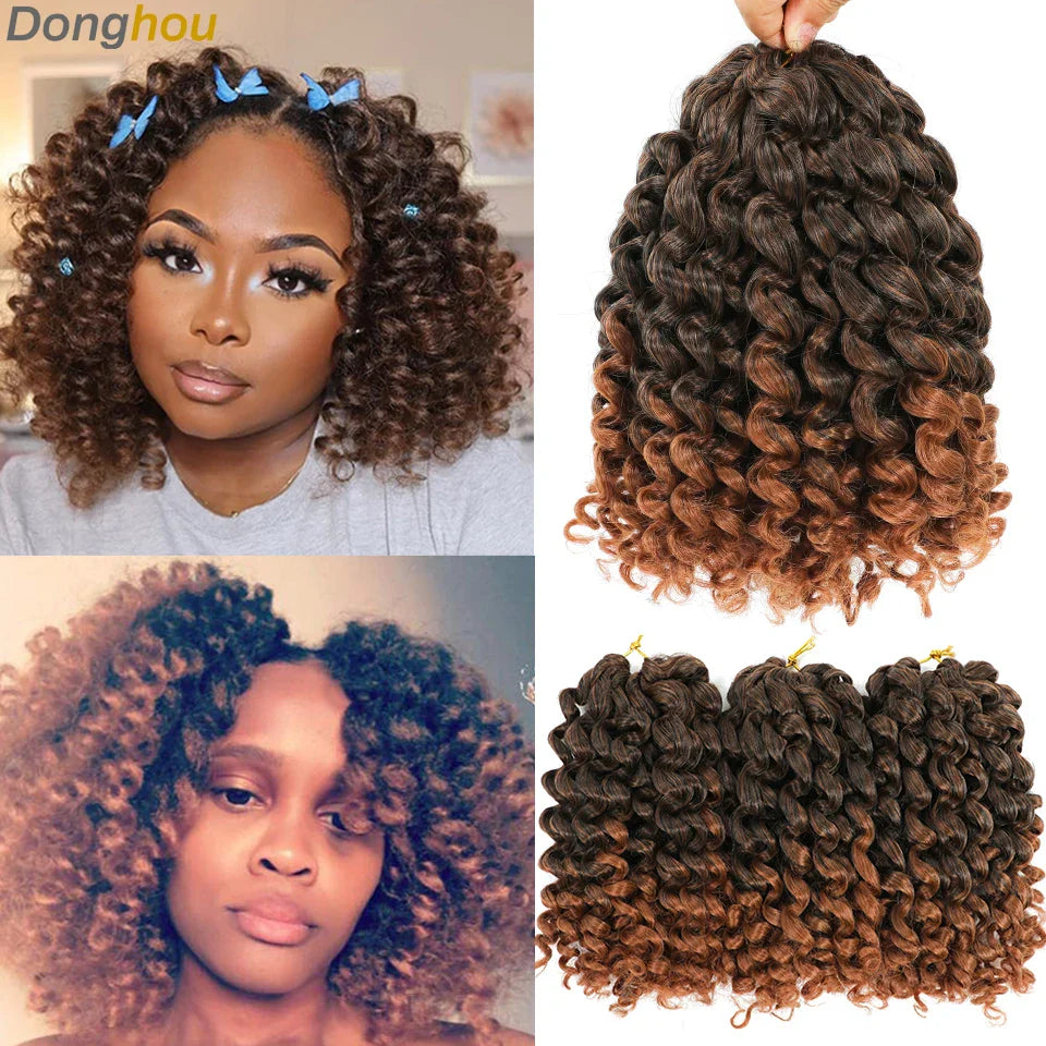 Ombre Jumpy Red Ginger Wand Curls Crochet Hair 1B 27 30 350 613 Purple Grey Colors jamaican twist braiding Hair 20 Strands/Pack