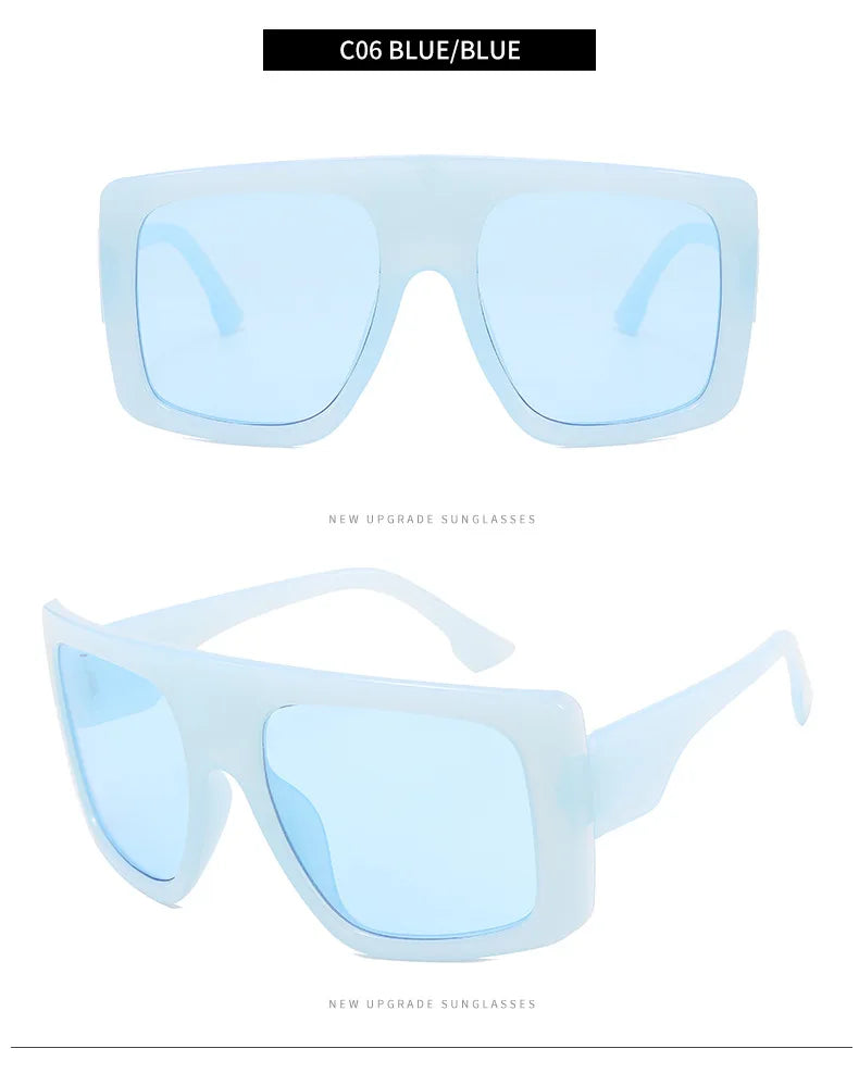 New Large Frame Square Sunglasses Women's Brand Designer Fashion Sun Glasses Women Jelly Color Trend Eyewear UV400 Oculos De Sol