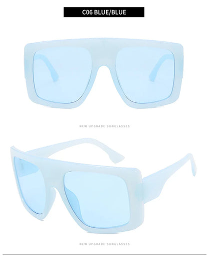 New Large Frame Square Sunglasses Women's Brand Designer Fashion Sun Glasses Women Jelly Color Trend Eyewear UV400 Oculos De Sol
