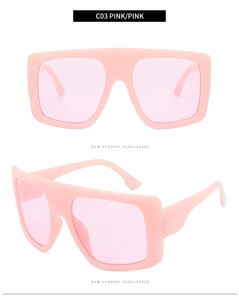 New Large Frame Square Sunglasses Women's Brand Designer Fashion Sun Glasses Women Jelly Color Trend Eyewear UV400 Oculos De Sol
