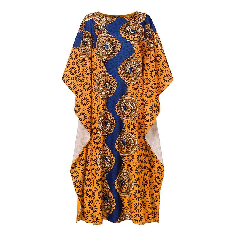 VONDA Women Maxi Dress 2024 Bohemian Summer Dress 3/4 Sleeve Casual Loose Floral Printed Vintage Holiday Vestidos Robe