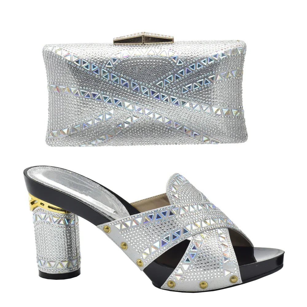 New Arrival Green Color Italian Shoes with Matching Bags Shoes and Bag Set African Sets 2024 Shoe and Bag Set for Party In Women