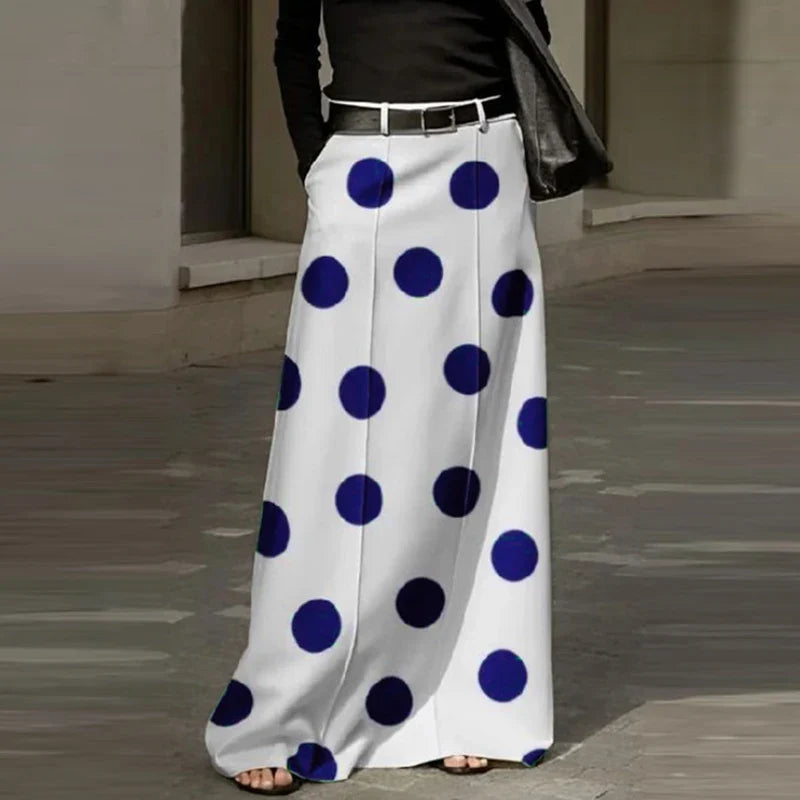 VONDA Party Skirts Women Dot Point Printed Long Skirt 2025 Summer High Waist Casual Loose A-Line Beach Skirts Oversized
