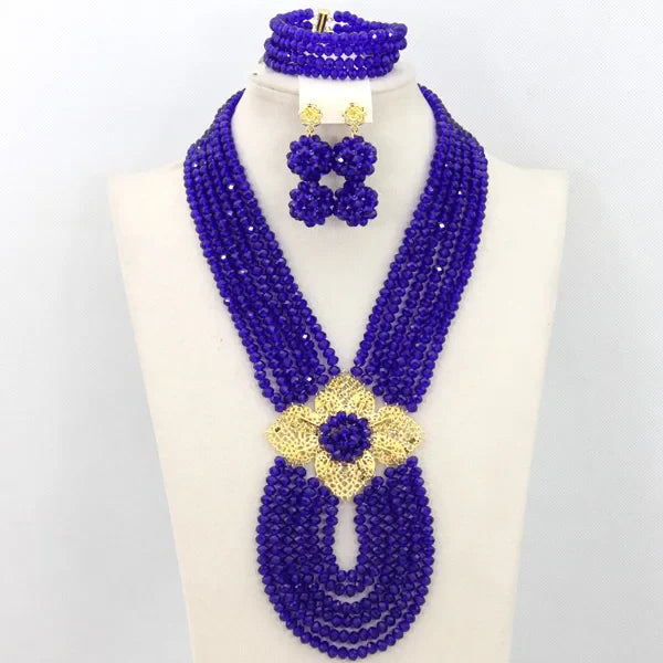 New African Jewelry Set Orange Nigerian Wedding African Beads Jewelry Set Crystal New Bridal Jewelry Set   ABS065