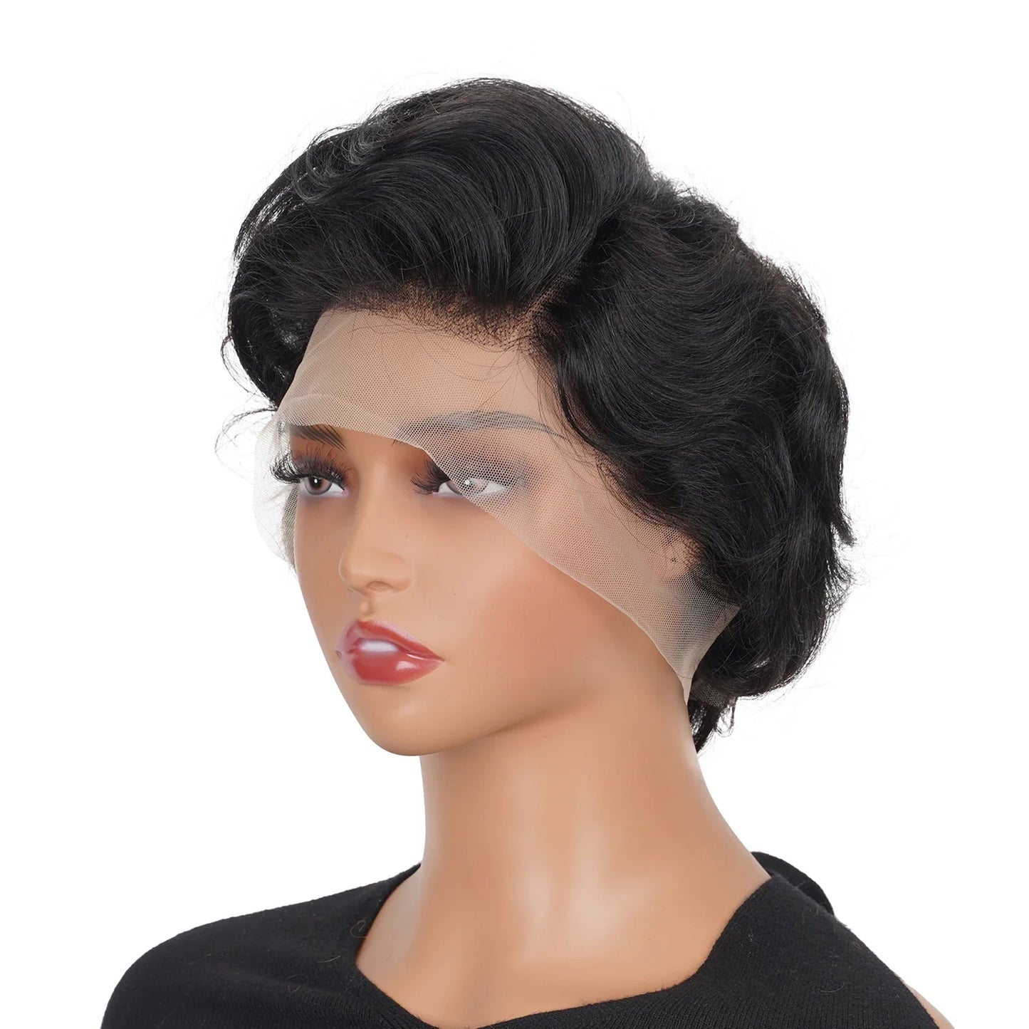 Short Pixie Cut Wigs 13x4 Lace Front Human Hair Wigs Fashion Style Natural Curly Wave Pixie Cut Human Hair Wigs Lace Frontal Wig