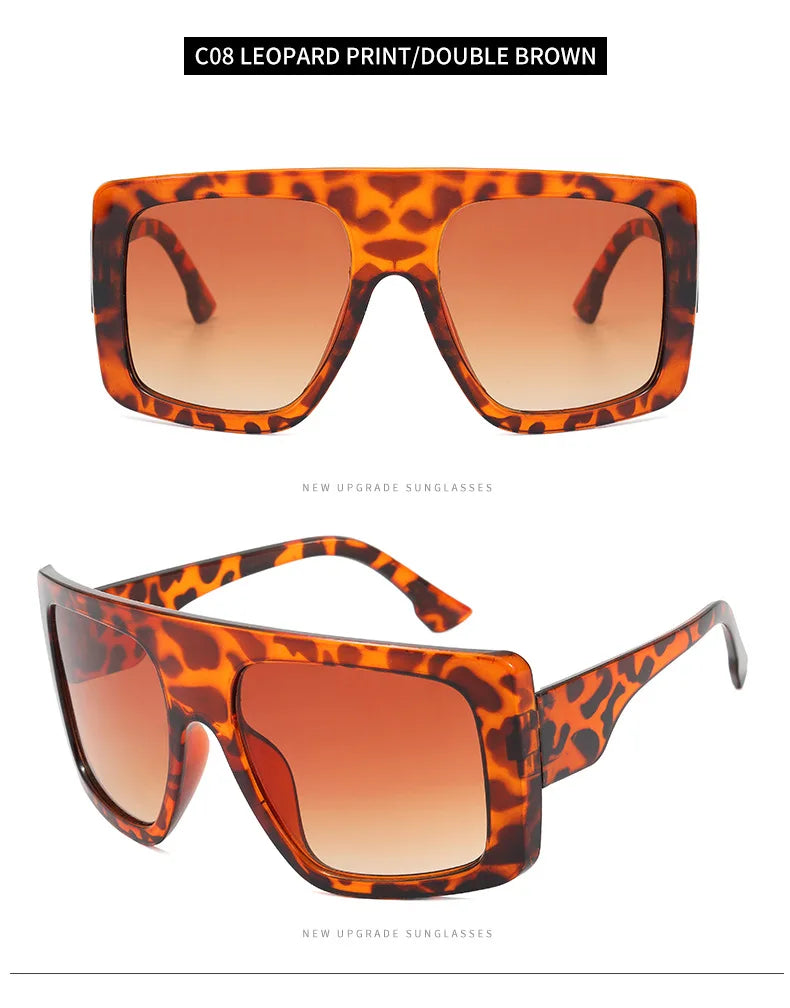 New Large Frame Square Sunglasses Women's Brand Designer Fashion Sun Glasses Women Jelly Color Trend Eyewear UV400 Oculos De Sol