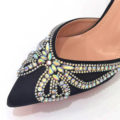 Venus Chan 2023 Yellow Classy Bowknot Pointed Toe Women's Shoes High Heel Elegant Sandals Shallow Mouth Shoes Bag Set Women