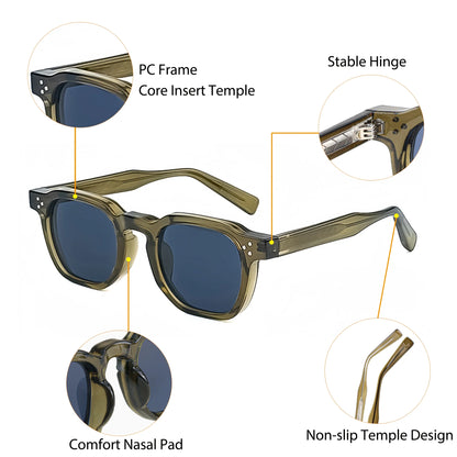 Retro Punk Men Sunglasses Small Frame Square Personalized Design Sun Glasses Women Travel Party Business Festival Gift