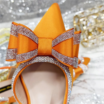 New Arrival Elegant African Party High-heeled Shoes Chain Decoration Trendy Women's Sandals Nigerian Women Wedding Pumps