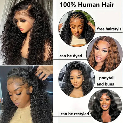 Wear And Go Best Water Wave 13x4 HD Lace Frontal Wig Wet Glueless Deep Water Cheap Wigs On Clearance Sale Human Hair 180% Wig