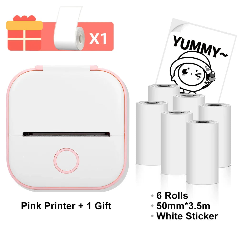 Phomemo T02 Wireless Pocket Thermal Printer Portable Mini Wirelessly BT Connect 203dpi Photo Label Memo List Printing Clearly