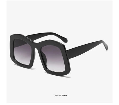Retro Big Square Gradient Orange Sunglasses For Women New Fashion Luxury Designer Unique Oversized Ladies Sun Glasses Shades