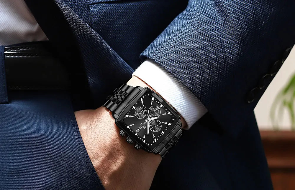 REWARD VIP Mens Watches Waterproof Luminous Sport Watches for Man Stainless Steel Wristwatch Chronograph Date Stopwatch