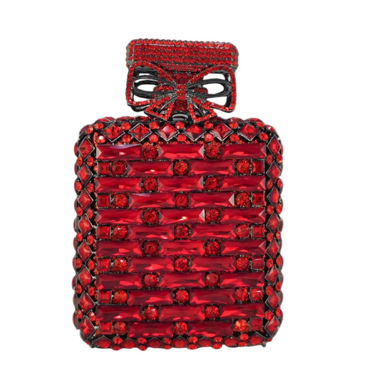Novelty Perfume Bottle Shape Women Crystal Clutch Evening Handbags Party Wedding Rhinestone Handbags and Purses
