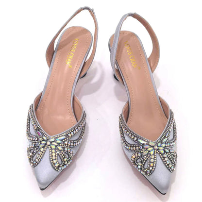 Venus Chan 2023 Yellow Classy Bowknot Pointed Toe Women's Shoes High Heel Elegant Sandals Shallow Mouth Shoes Bag Set Women