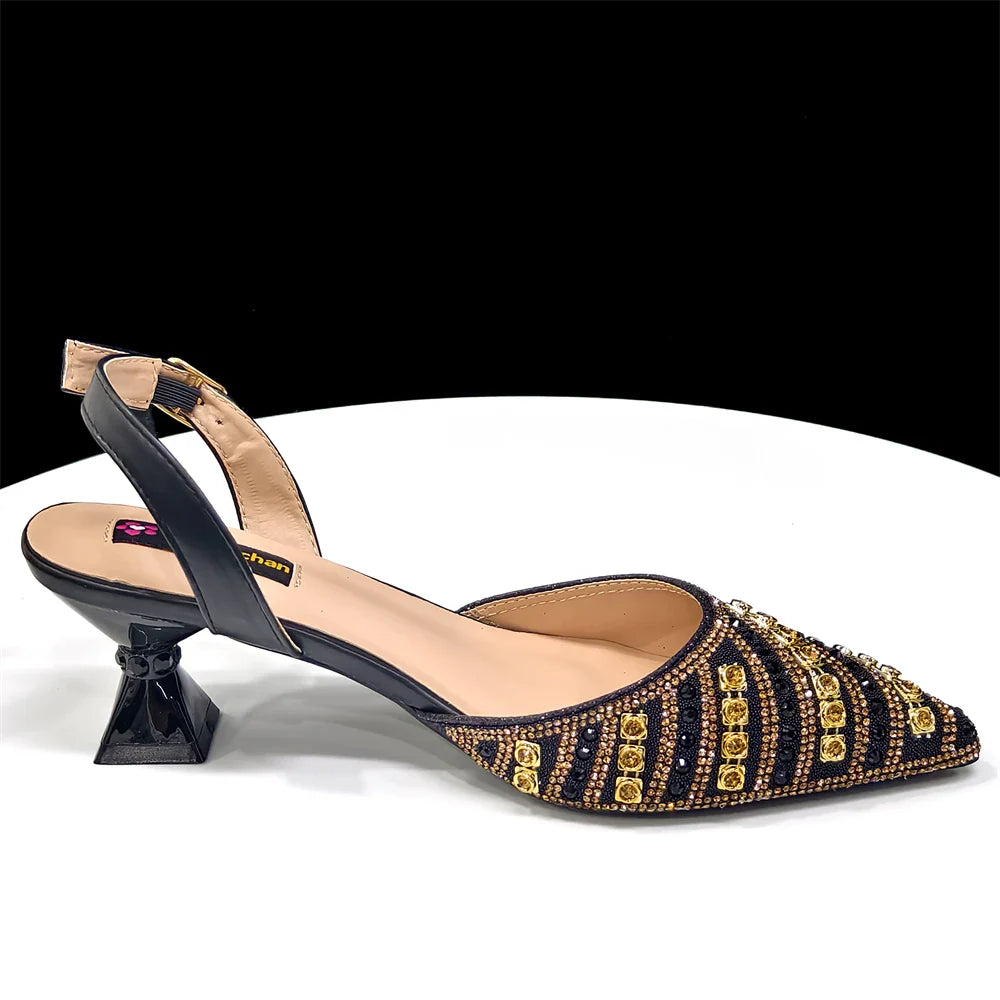 Venus Chan2025 Elegant Multicolor Color Women's  Heels and Rhinestone Handbag Set - Italian Design for Weddings and Parties