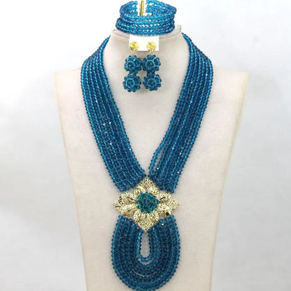 New African Jewelry Set Orange Nigerian Wedding African Beads Jewelry Set Crystal New Bridal Jewelry Set   ABS065
