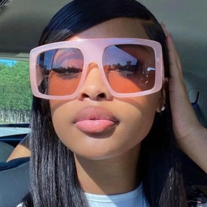 New Large Frame Square Sunglasses Women's Brand Designer Fashion Sun Glasses Women Jelly Color Trend Eyewear UV400 Oculos De Sol